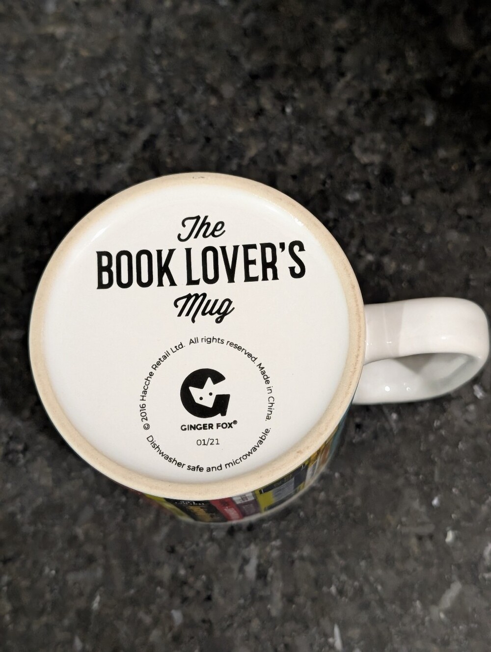 Book Lovers Ceramic Coffee Mug - Book Stack Design - Picture 6 of 6